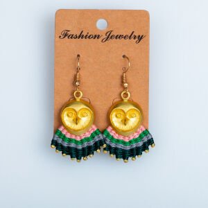 El Yapımı Pirinç Makrome Küpe Baykuş 3 Renk Seçeneği 1 Çift Renk 2