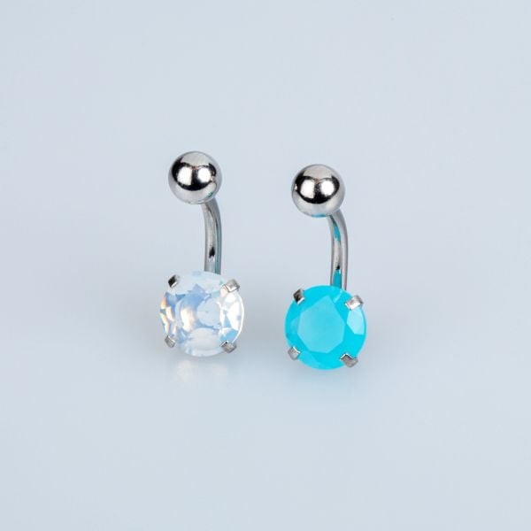 Piercing Göbek 8mm Yuvarlak Taş