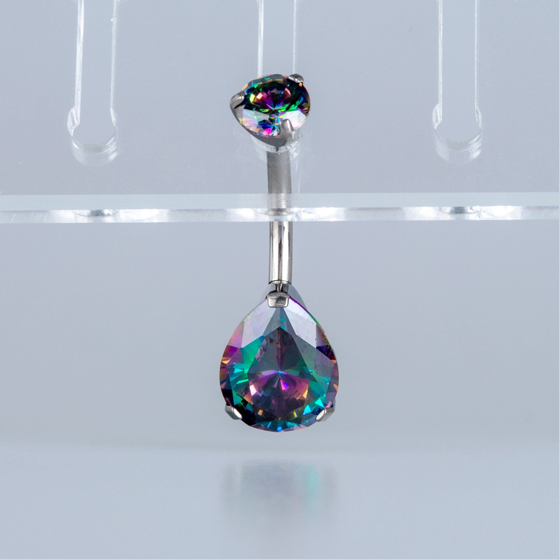 Piercing Titanyum Göbek Fashion 8mm Damla Taş
