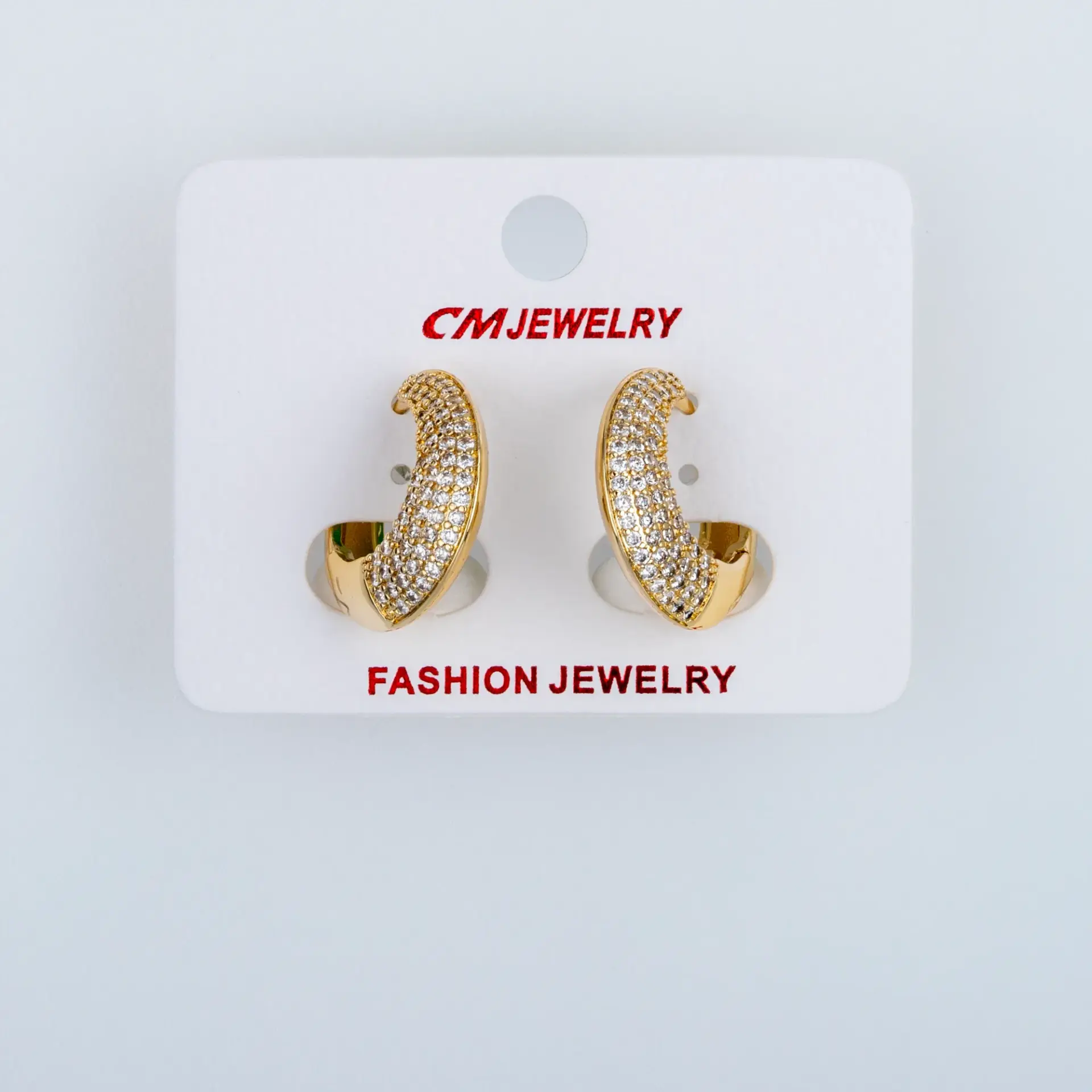 CM Jewelry 14K Kaplama Tırnaklı Halka Küpe