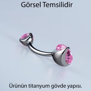 Piercing Titanyum Göbek Fashion 8mm Damla Taş