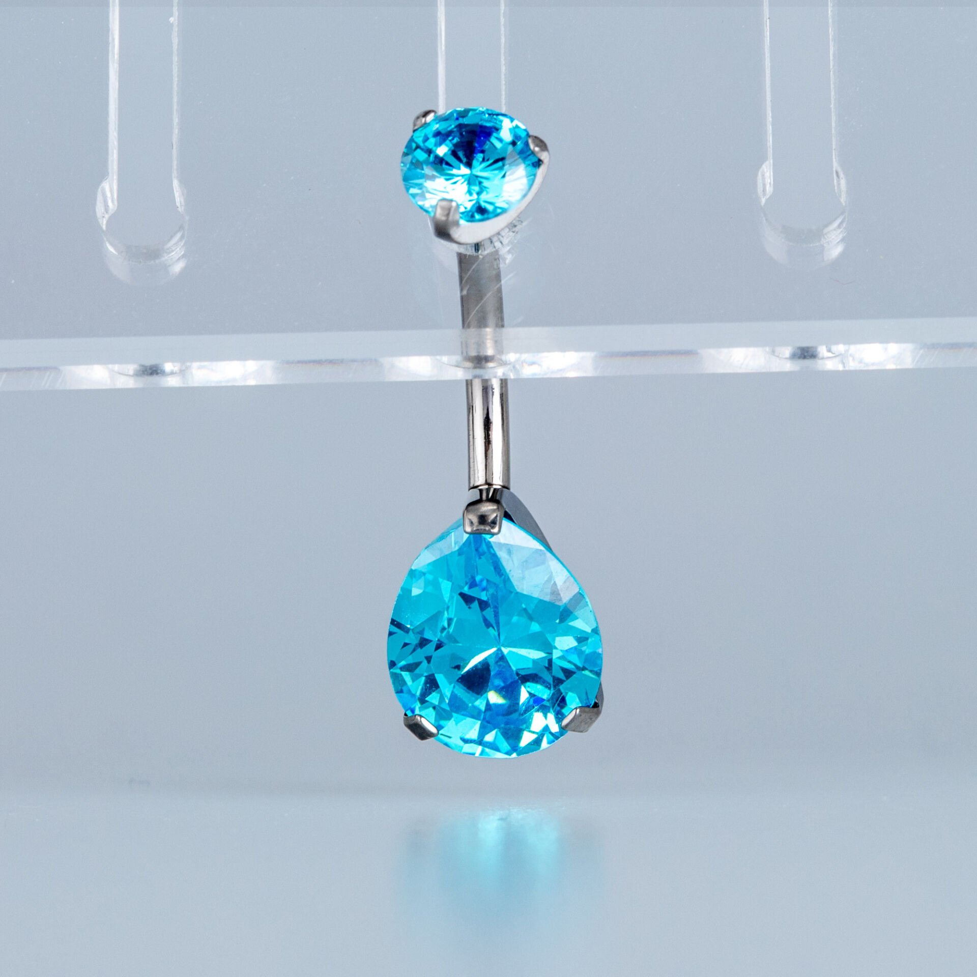 Piercing Titanyum Göbek Fashion 8mm Damla Taş