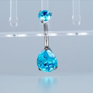 Piercing Titanyum Göbek Fashion 8mm Damla Taş