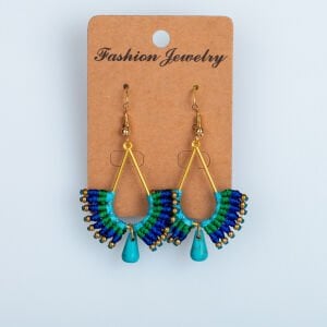 El Yapımı Pirinç Makrome Küpe 5 Renk Seçeneği 1 Çift