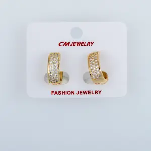 CM Jewelry 14K Kaplama Tırnaklı Halka Küpe