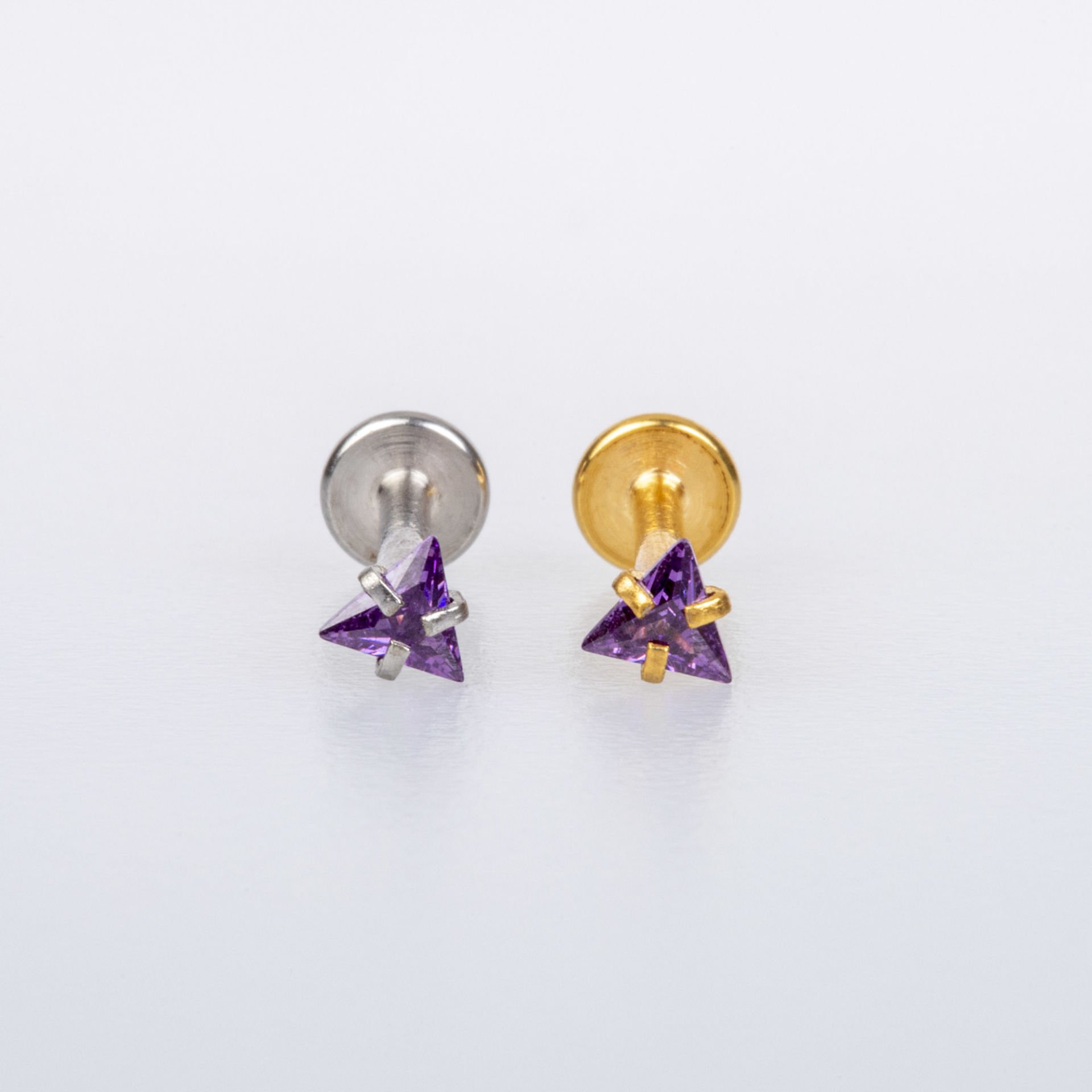 Piercing Labret Üçgen Taş