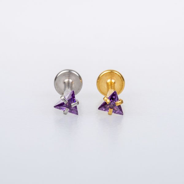 Piercing Labret Üçgen Taş