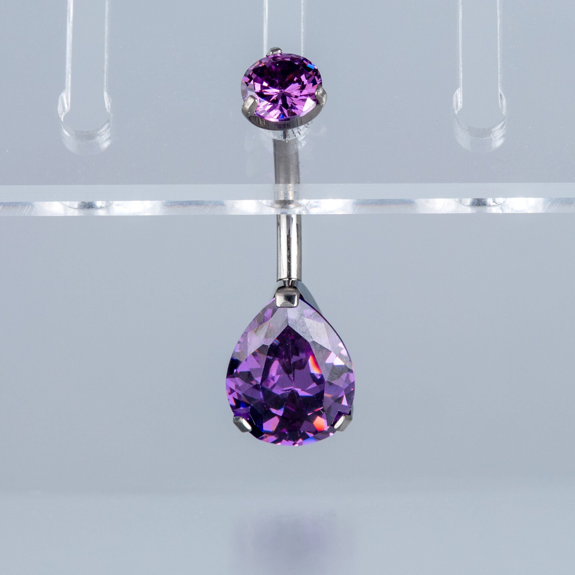 Piercing Titanyum Göbek Fashion 8mm Damla Taş