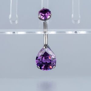 Piercing Titanyum Göbek Fashion 8mm Damla Taş