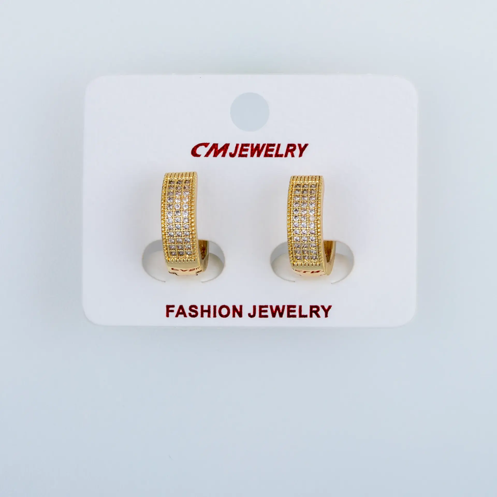 CM Jewelry 14K Kaplama Tırnaklı Halka Küpe