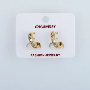 CM Jewelry 14K Kaplama Tırnaklı Halka Küpe