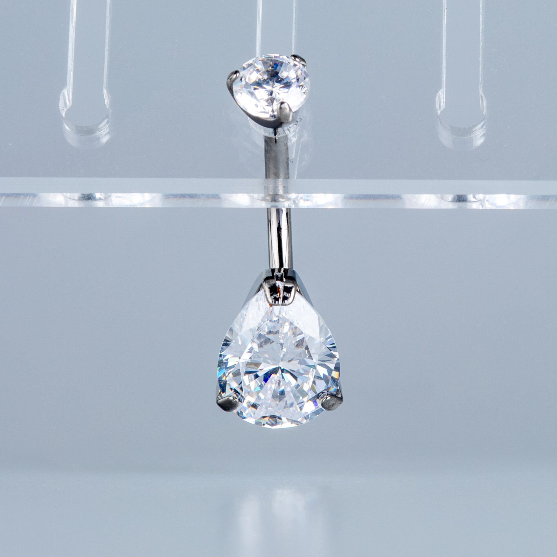 Piercing Titanyum Göbek Fashion 8mm Damla Taş