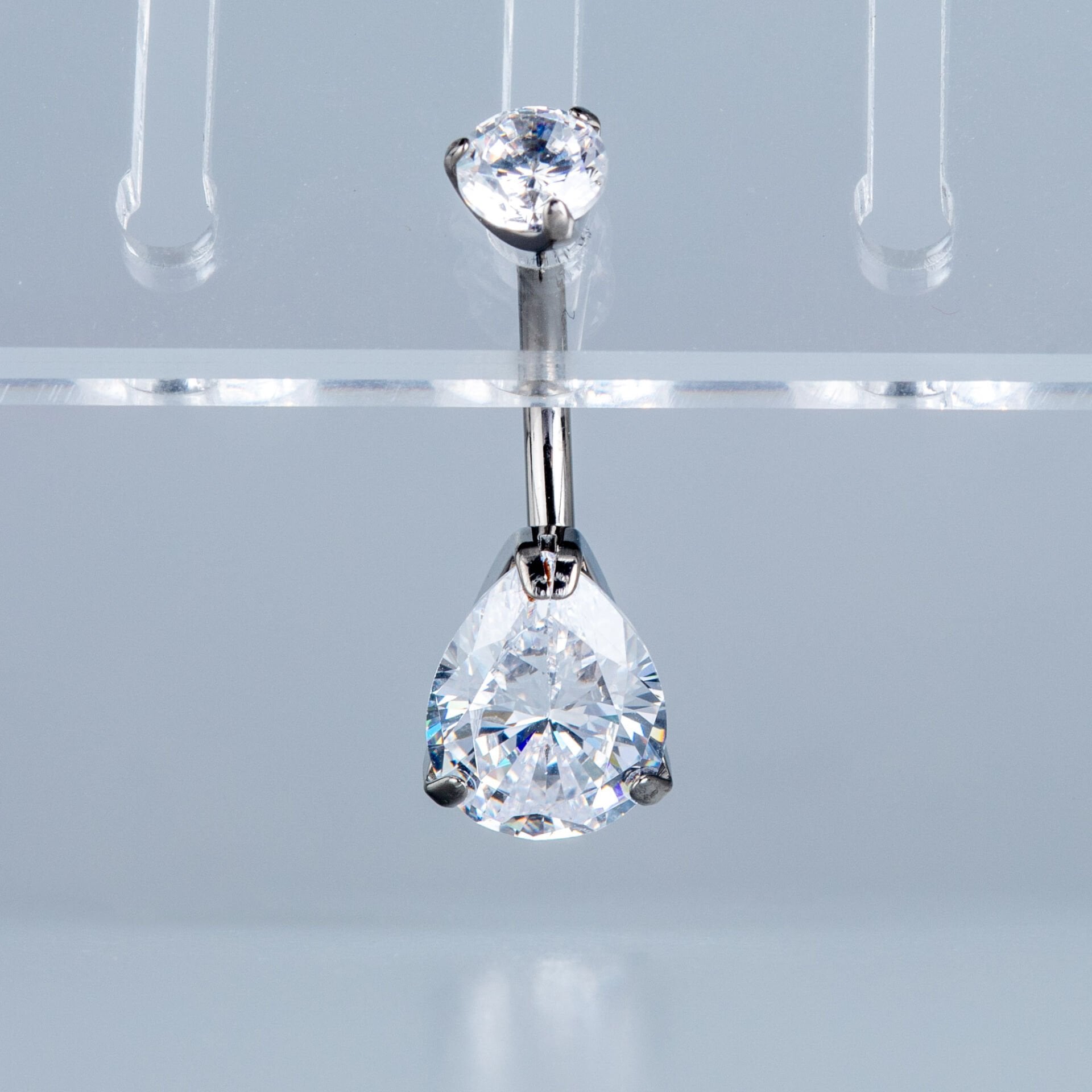 Piercing Titanyum Göbek Fashion 8mm Damla Taş