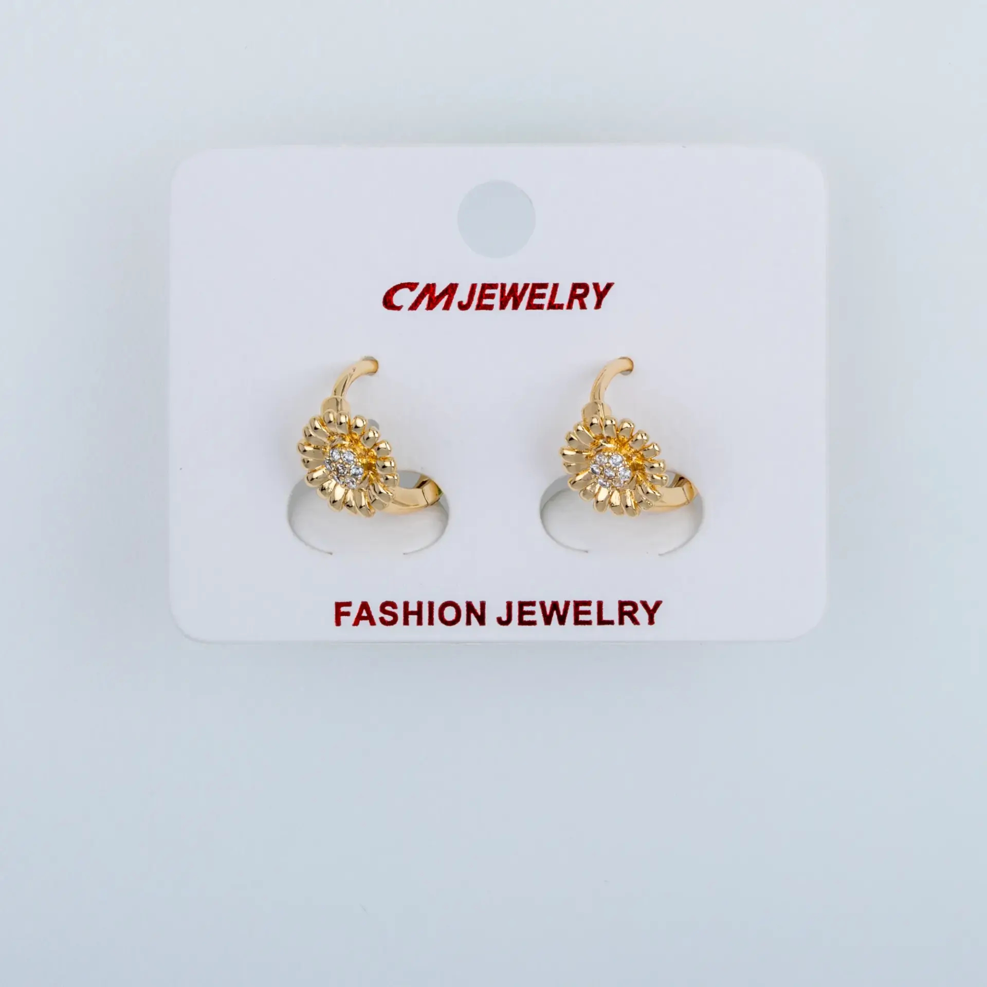 CM Jewelry 14K Kaplama Tırnaklı Halka Küpe