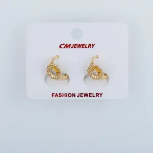 CM Jewelry 14K Kaplama Tırnaklı Halka Küpe