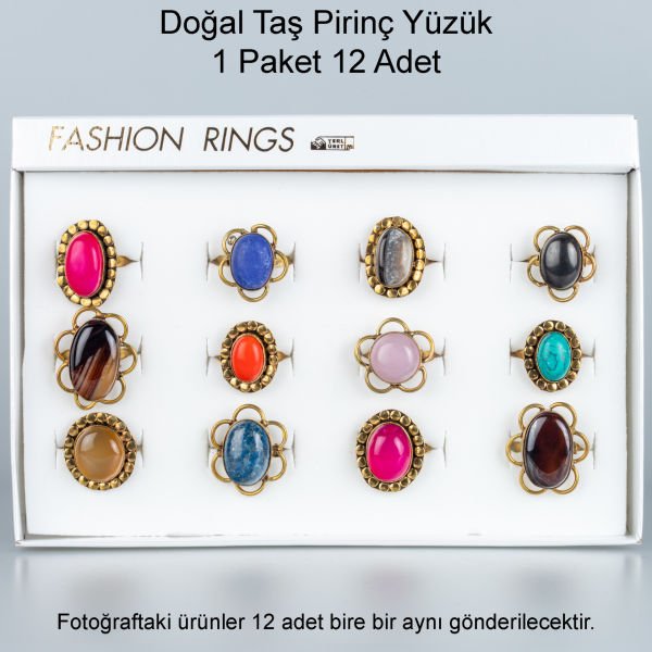 Natural Stone Brass Ring-Package
