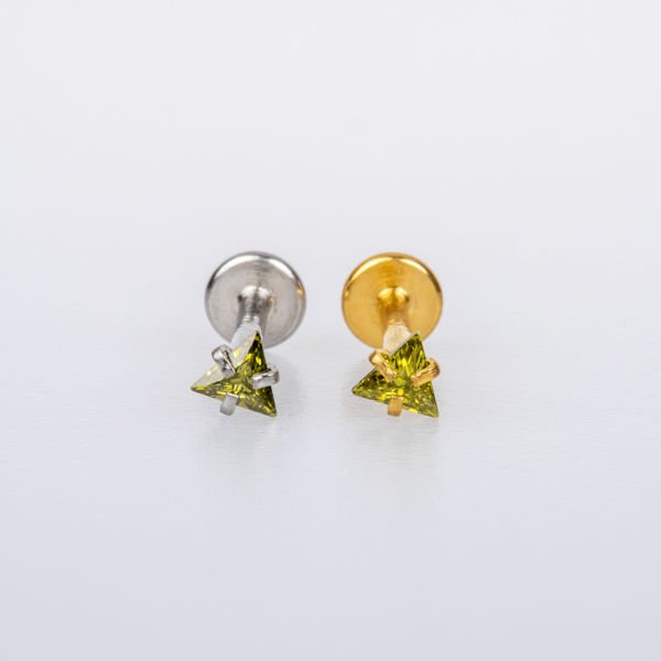 Piercing Labret Üçgen Taş