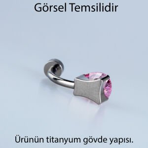 Piercing Titanyum Göbek Fashion 6mm Damla Taş