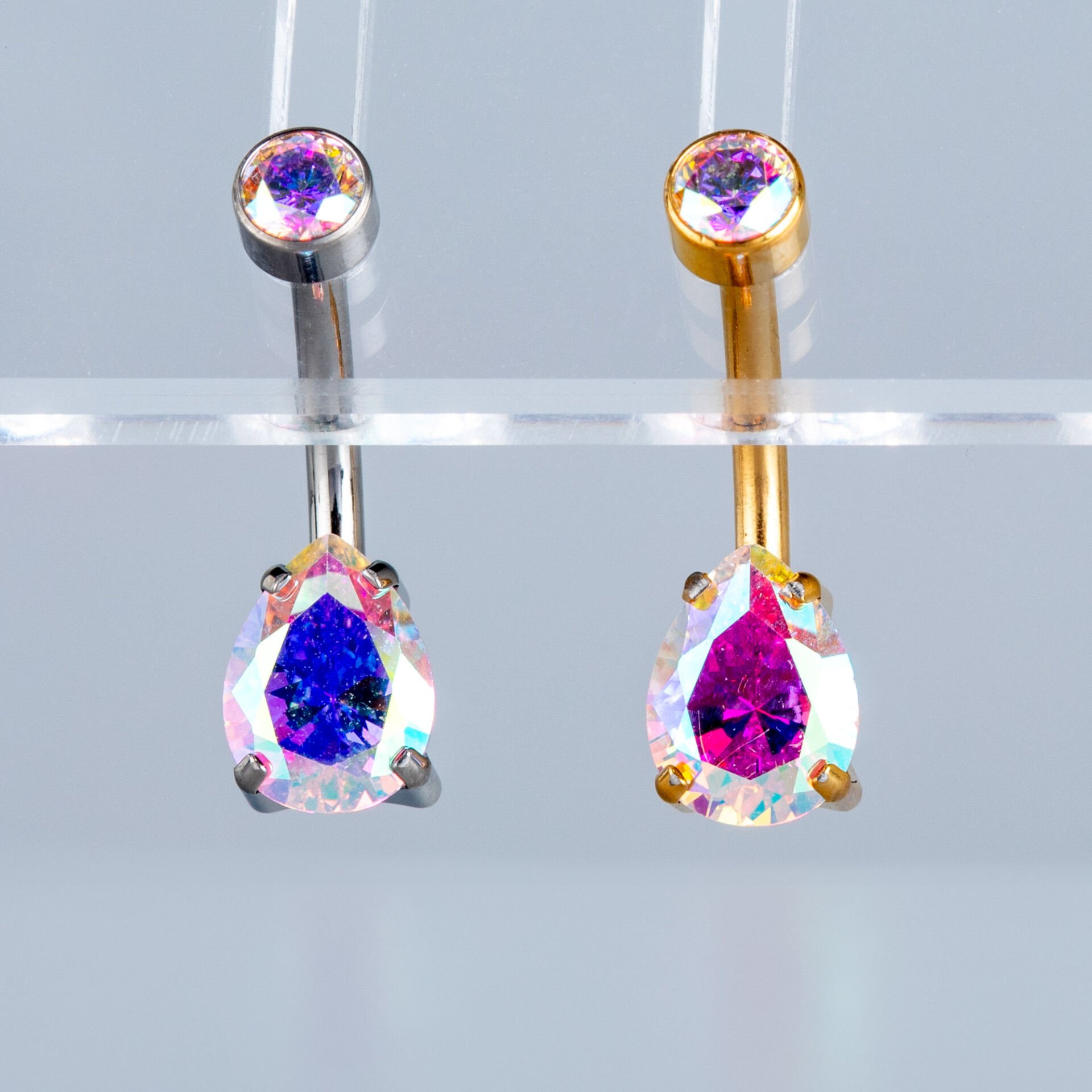 Piercing Titanyum Göbek Fashion 6mm Damla Taş
