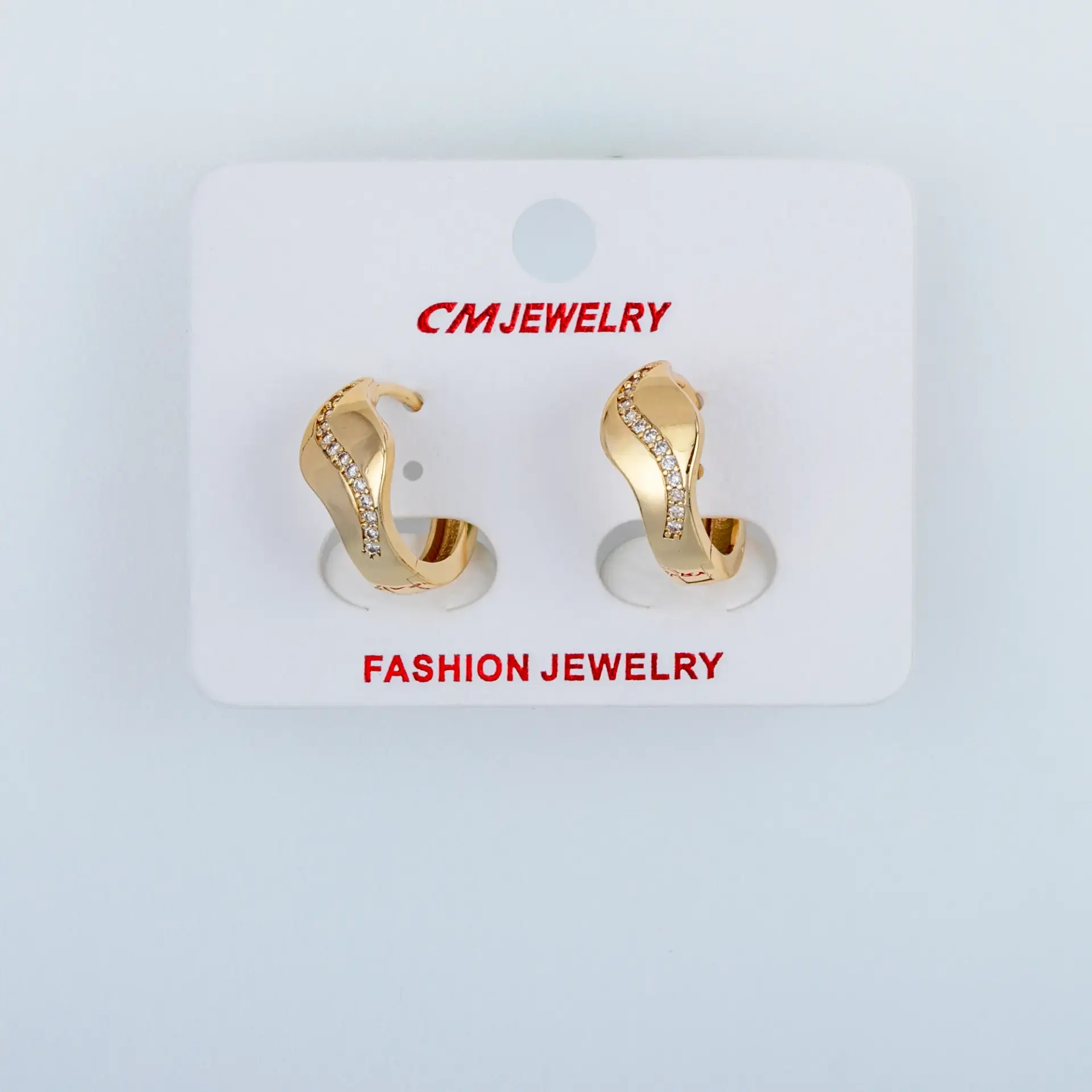 CM Jewelry 14K Kaplama Tırnaklı Halka Küpe