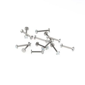 Toptan 316L Çelik Piercing Labret 3mm Akrilik Taş Boy: 1.2x10x3mm