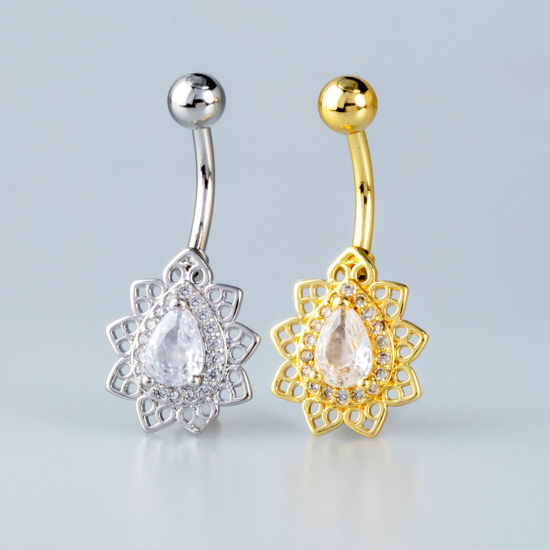 Piercing Göbek 8mm Damla Taş