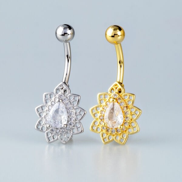 Piercing Göbek 8mm Damla Taş