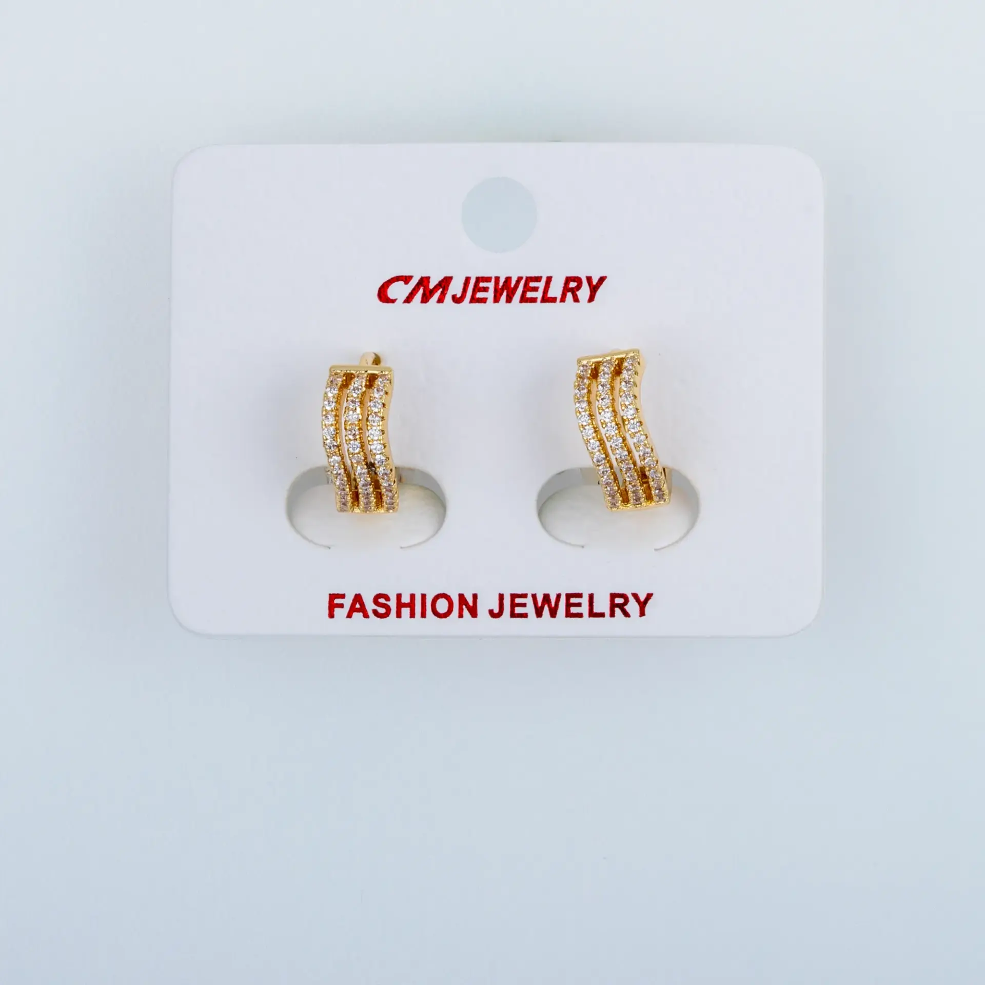 CM Jewelry 14K Kaplama Tırnaklı Halka Küpe