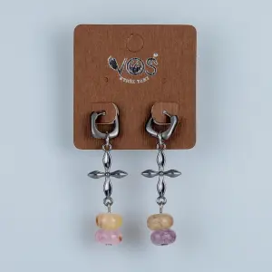 Toptan Altıgen HalkToptan Kare Halka Doğal Taşlı Butik Küpe