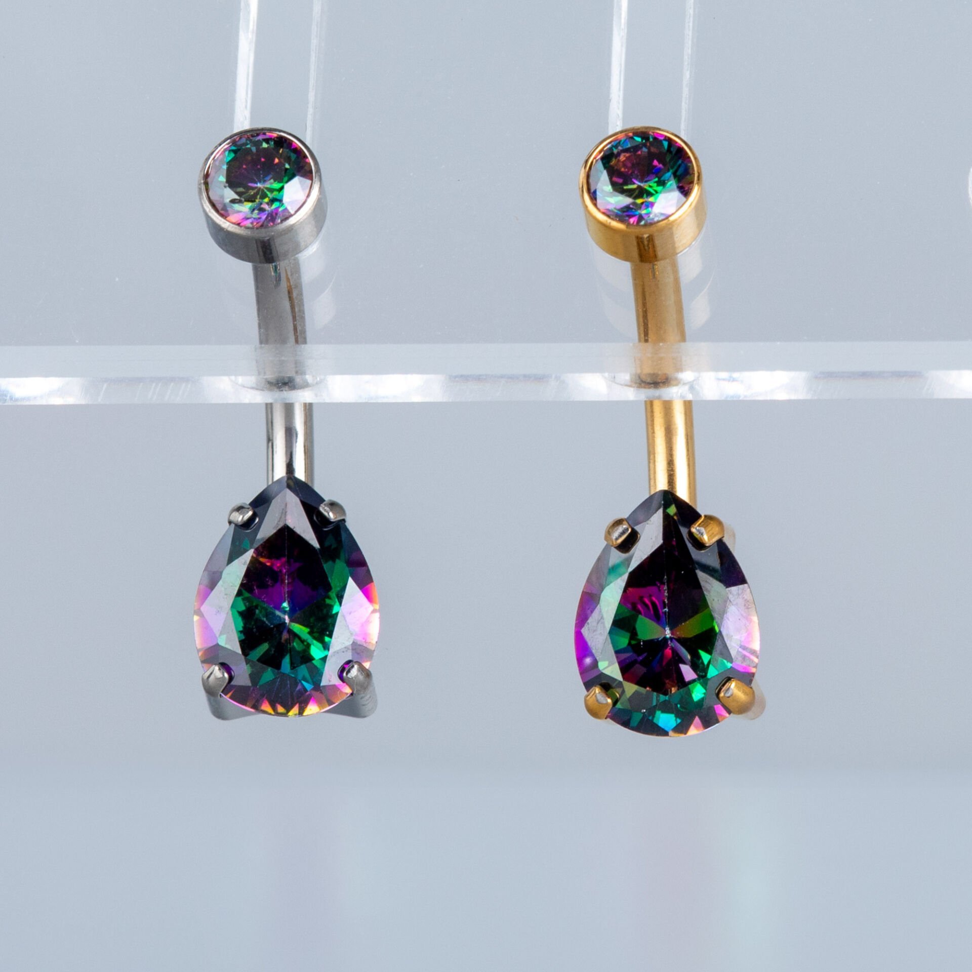 Piercing Titanyum Göbek Fashion 6mm Damla Taş