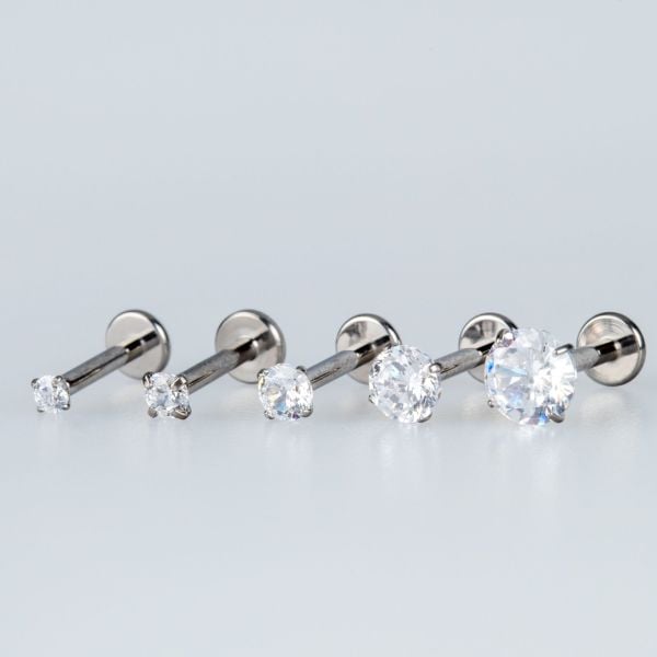 Piercing Titanyum Labret 3mm Taş Bar Boyu: 6mm