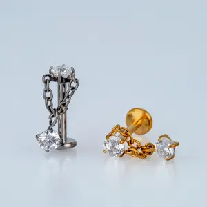 Piercing G23 Titanyum Tragus Helix Sarı 8mm