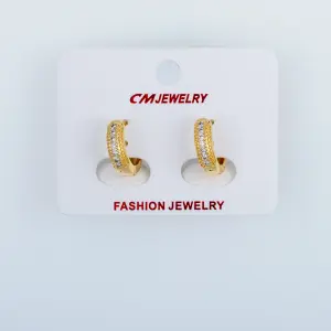 CM Jewelry 14K Kaplama Tırnaklı Halka Küpe