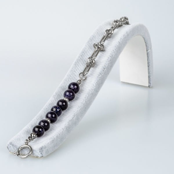 Steel Bracelet Natural Stone