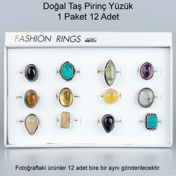 Natural Stone Brass Ring-Package