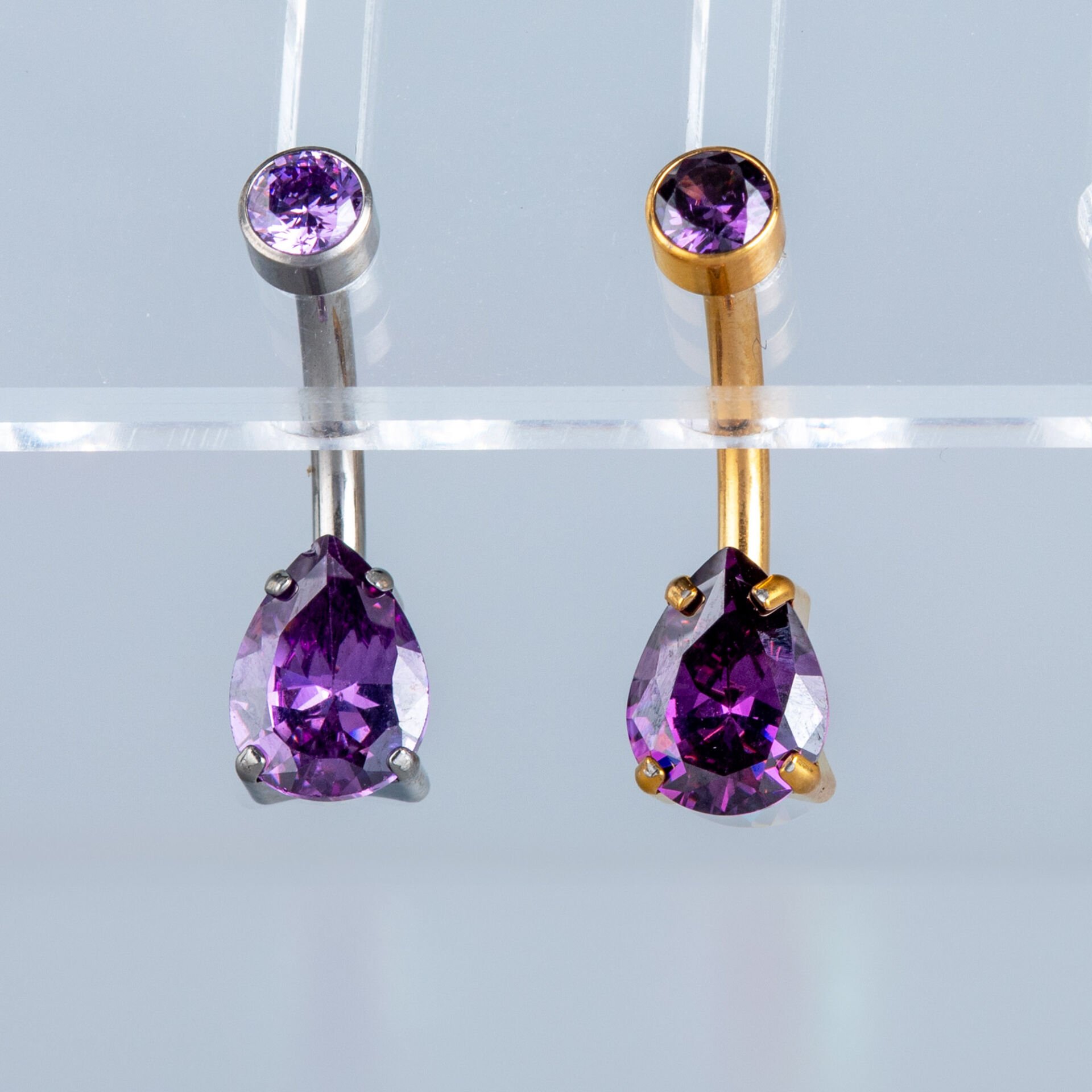 Piercing Titanyum Göbek Fashion 6mm Damla Taş