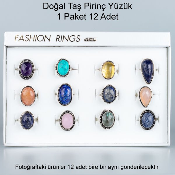 Natural Stone Brass Ring-Package