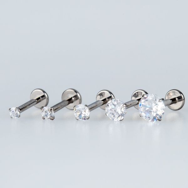 Piercing Titanyum Labret 2.5mm Taş