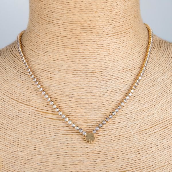 Steel Necklace with Stone