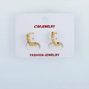 CM Jewelry 14K Kaplama Tırnaklı Halka Küpe kalp