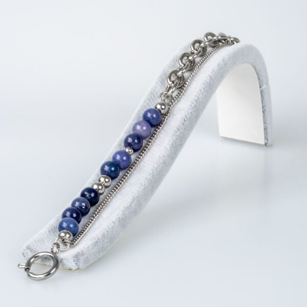 Steel Bracelet Natural Stone