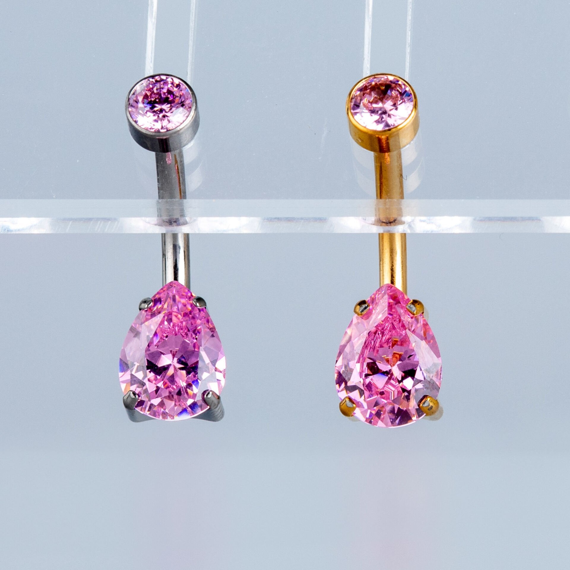 Piercing Titanyum Göbek Fashion 6mm Damla Taş