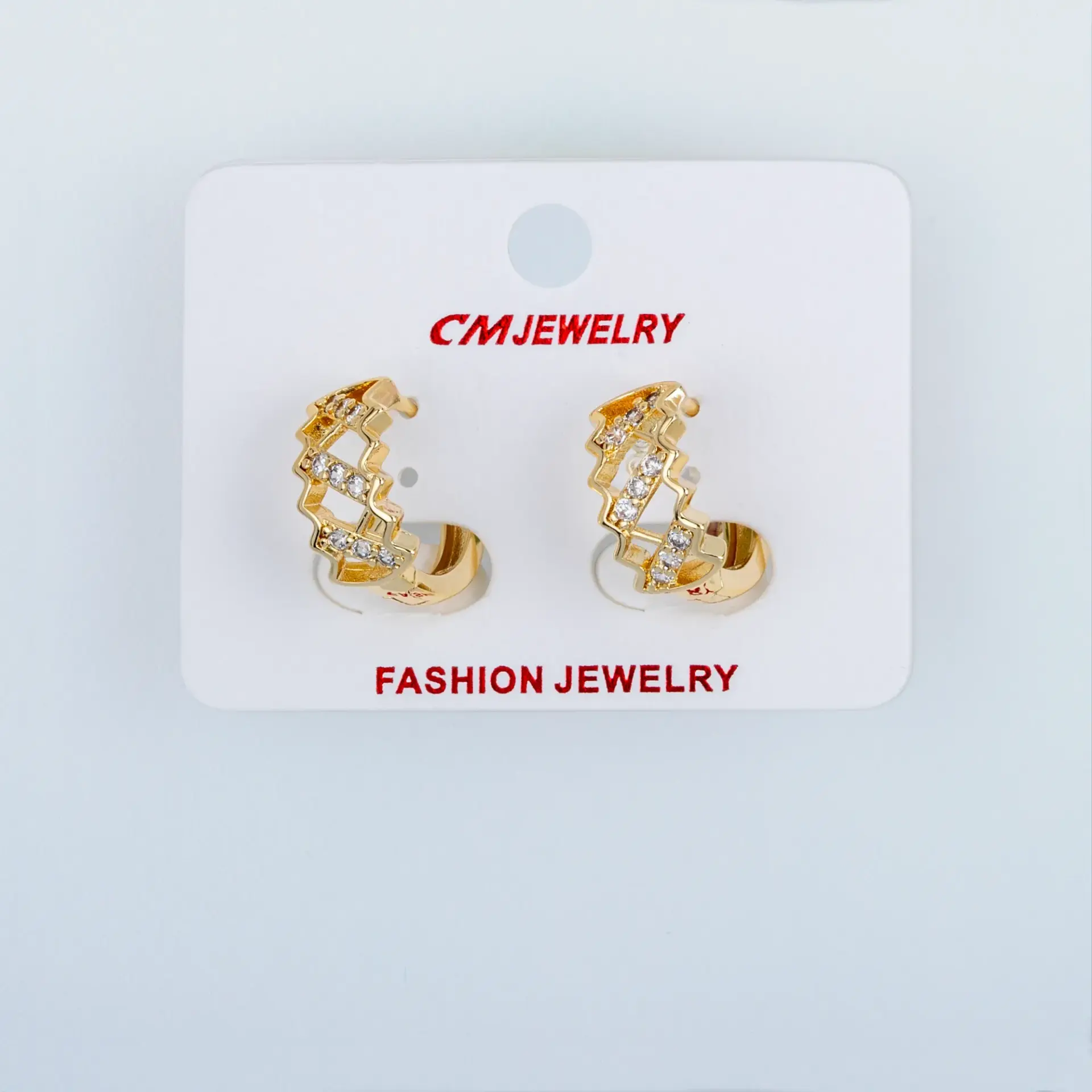 CM Jewelry 14K Kaplama Tırnaklı Halka Küpe