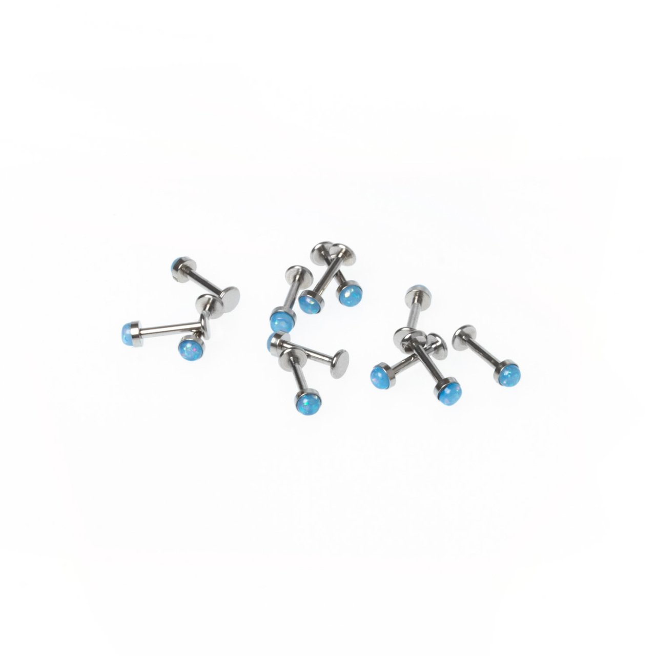 Piercing Labret 3.5mm Fake Opal Stone Length: 1.2x8x3.5mm