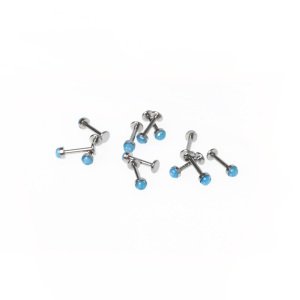 Piercing Labret 3.5mm Fake Opal Stone Length: 1.2x8x3.5mm