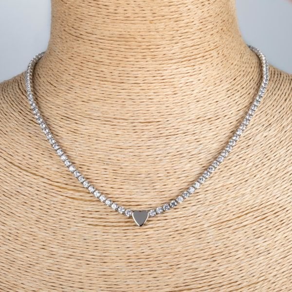 Steel Necklace with Stone