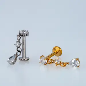 Piercing G23 Titanyum Tragus Helix Sarı 8mm