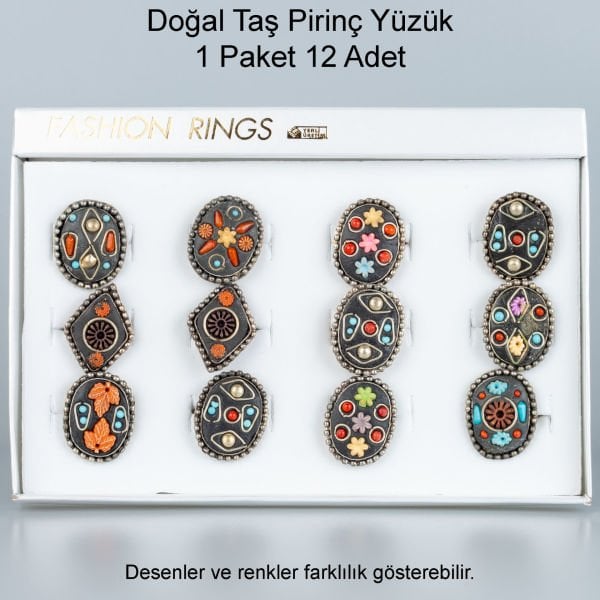 Natural Stone Brass Ring-Package