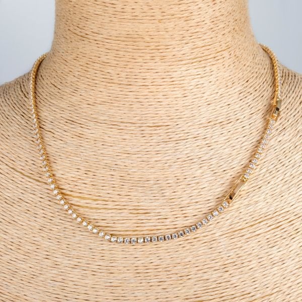 Steel Necklace with Stone