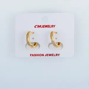 CM Jewelry 14K Kaplama Tırnaklı Halka Küpe